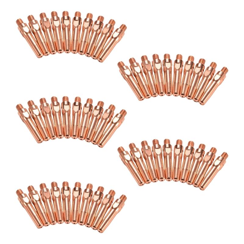 10 Pezzi Consumabili Punta Torcia Saldante 0.8/1.0/1.2/1.4/1.6mm Pistole Torcia Punta di Contatto Accessori Attrezzatura per Saldatura a Gas
