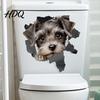 Bathroom Wall Decals Cartoon Dog Toilet Lid Sticker 3D Effect Puppy Decal for & Decorative Lid Animal Decoration Sticker Home Office Living