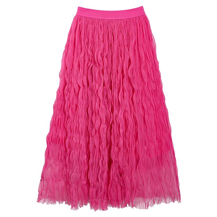 

Fiyuan Весна/Лето Абрикосовое Платье Феи из Плиссированной Сетки с Завышенной Талией One Size