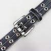 Men's and Women's European & American Punk Style Leather Belt with Flower Rivet and Eyelet Design