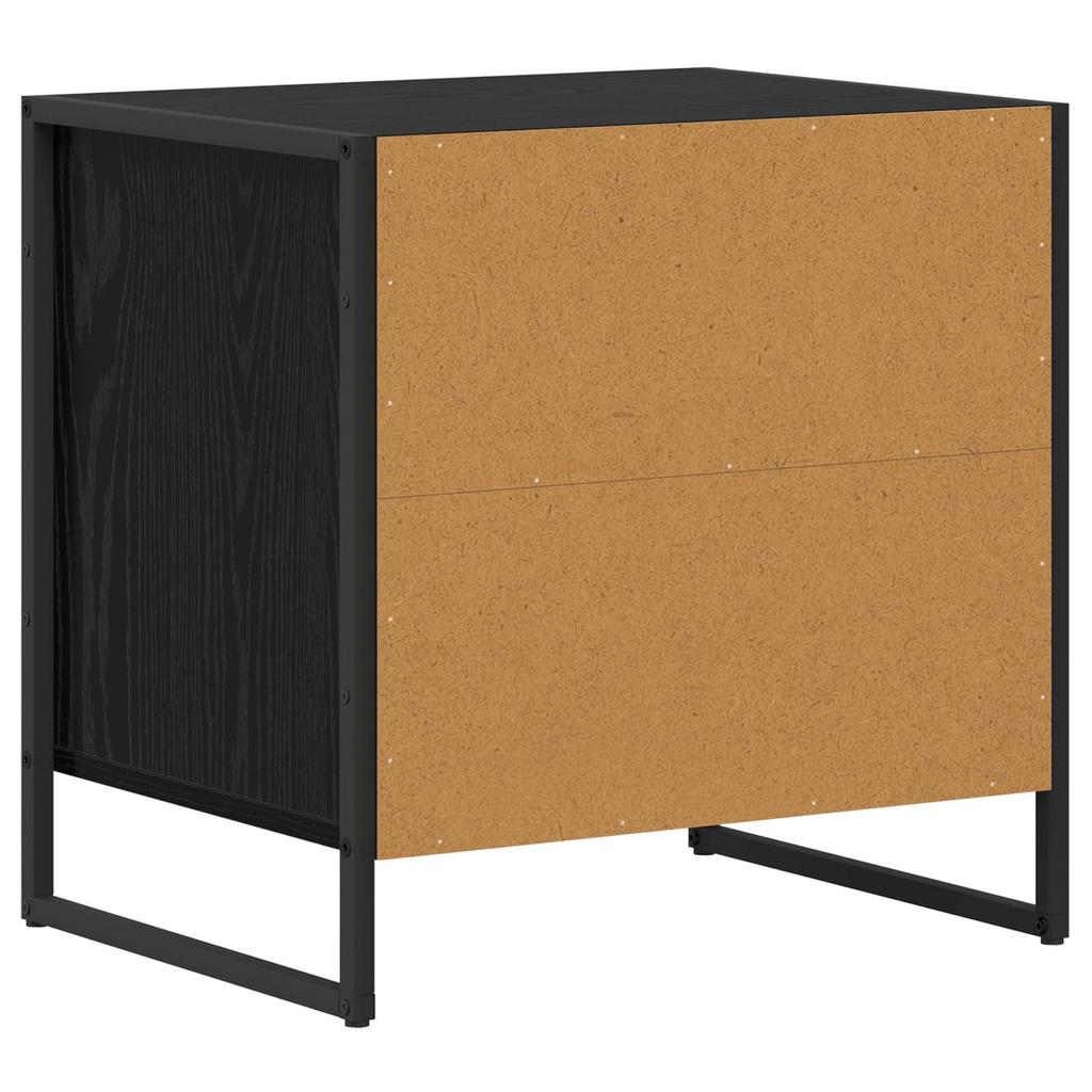 Nightstand Black Oak Effect 50 X 39.5 X 50 Cm Engineered Wood