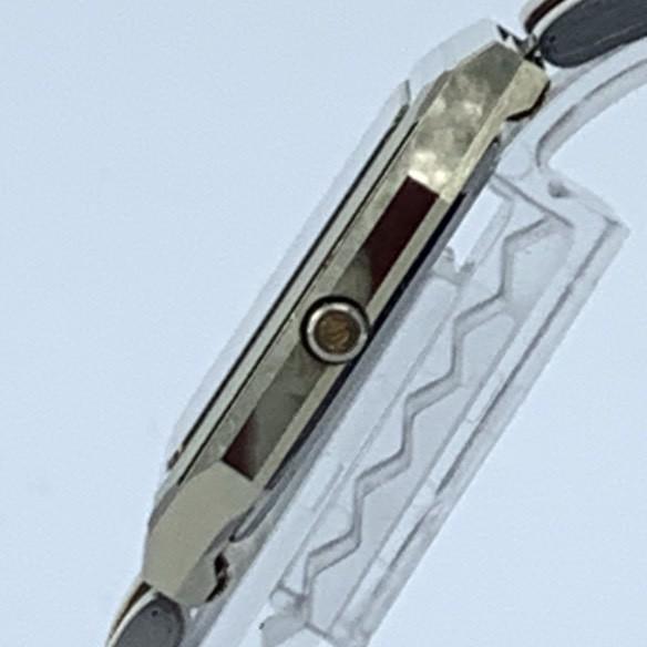 New Batteries Working Good RADO DIASTAR 110.9518.3 Quartz QZ Square Black and Blue Dial Gold Tone Stainless Steel 3-Hand Watch Cleaned