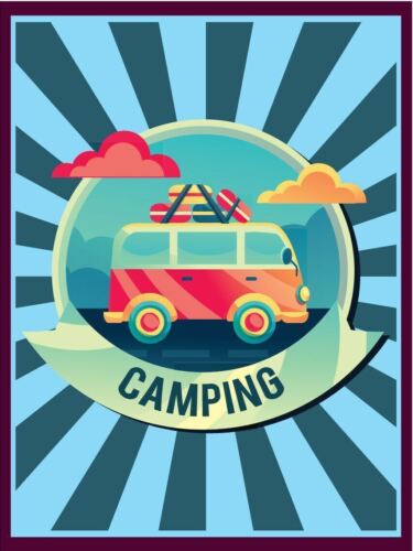 

Metal plaque vintage retro style Camping Van Classic tin door sign Man CaveAluminum 20x30cm（7.8x11.8inch）
