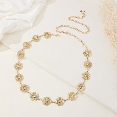 Vintage Metal Waist Chain, Women Fashion Accessory, Decorative Waist Belt for Dresses and Sweaters, Slimming Waist Chain