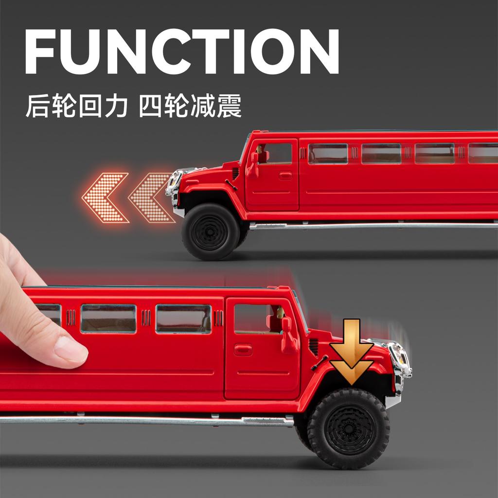 1:32 HUMMER H2 Deluxe Extended Version Alloy Metal Diecast Model Car Desktop Display Collectible Ornament Holiday Present Friend