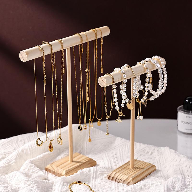 Wooden Jewelry Display Rack for Earrings, Hair Ties, Bracelets, and Ornaments