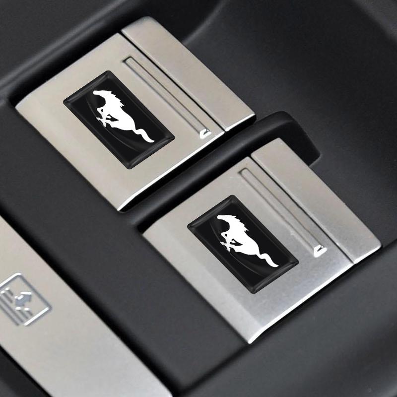 5/10Pcs Carbon Fiber Steering Wheel Car Logo Emblem 3D Stickers For Ford Raptor Fiesta Focus 2 3 4 Mondeo Ecosport Mustang Fusion