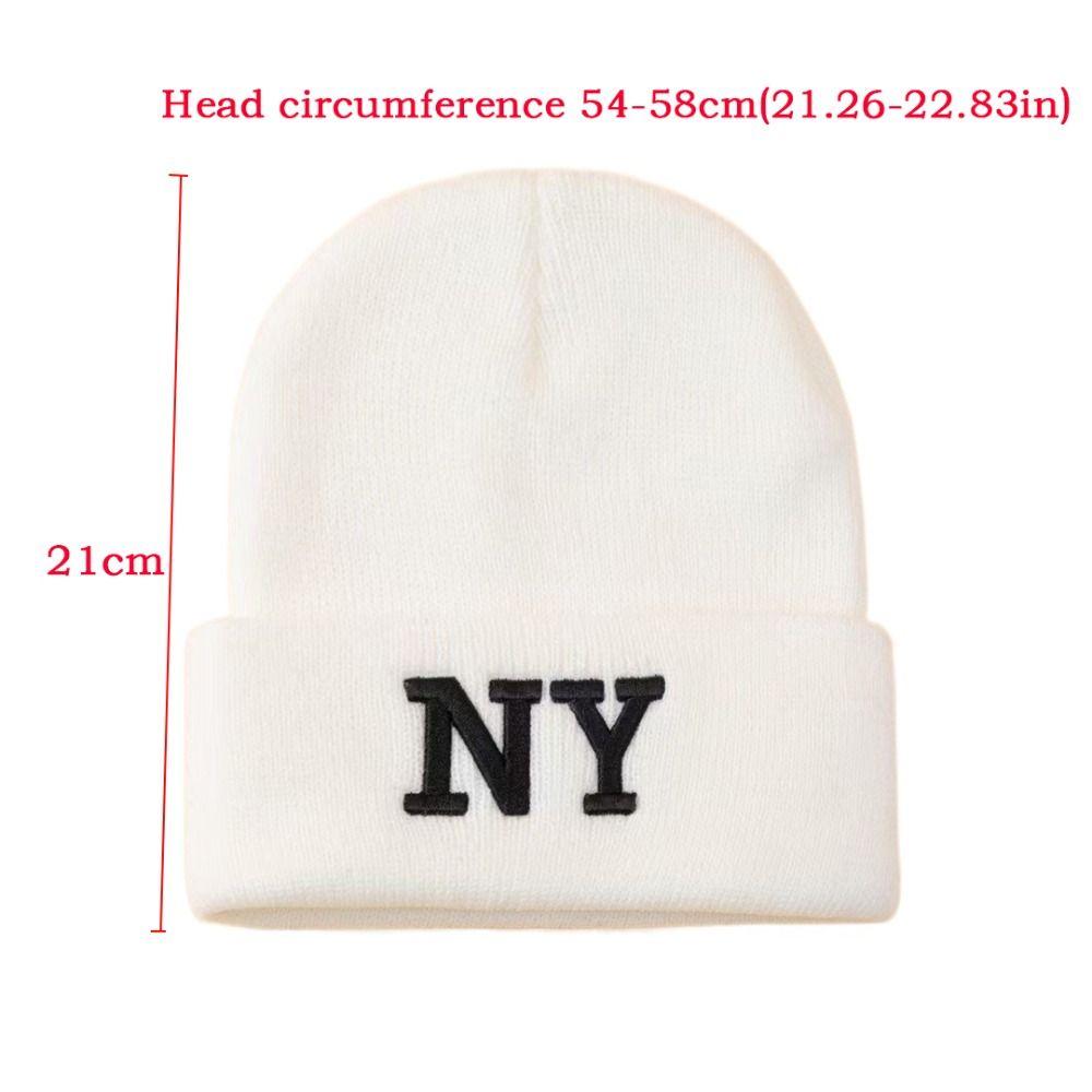 Solid Color Cold Cap Letter embroidery Knitted Skull Bonnet Winter Warm Knitted Beanies Hat  Unisex