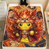 Cute Pokémon Print Flannel Blanket, Warm Comfortable for Bedrooms, Sofas, Beds, Chairs, Picnics, Travel -HE35