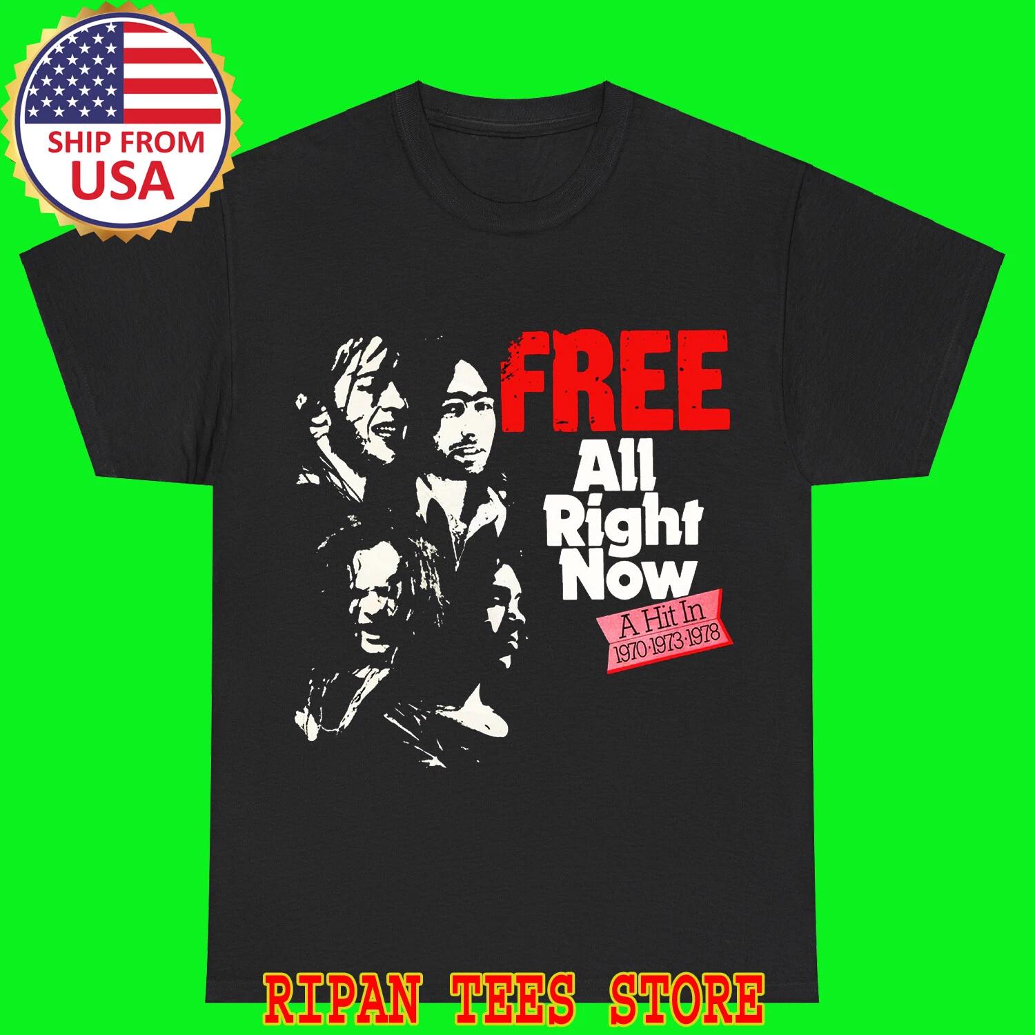 FREE All Right Now Black T-Shirt Tee Top Unisex M