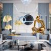 Abstract Thinker Statue Leaves Sculpture Decoration for Tabletop Living Room Shelf Office Bookshelf