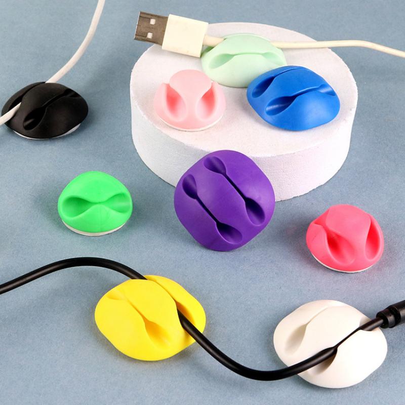 2 teile/satz Kabel Management Wickler Gummi 2 Kabel Halter Clips für Auto Tisch Ladekabel Kopfhörer Kabel Organizer Clips