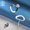 925 Sterling Silver Heart Shaped Earrings Fashion Jewelry