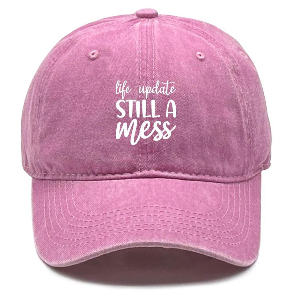 STILL A MESS" Print Adjustable Baseball Cap, Flat Cap Cozy Vintage Leisure Sun Visor Snapback Sun Hat