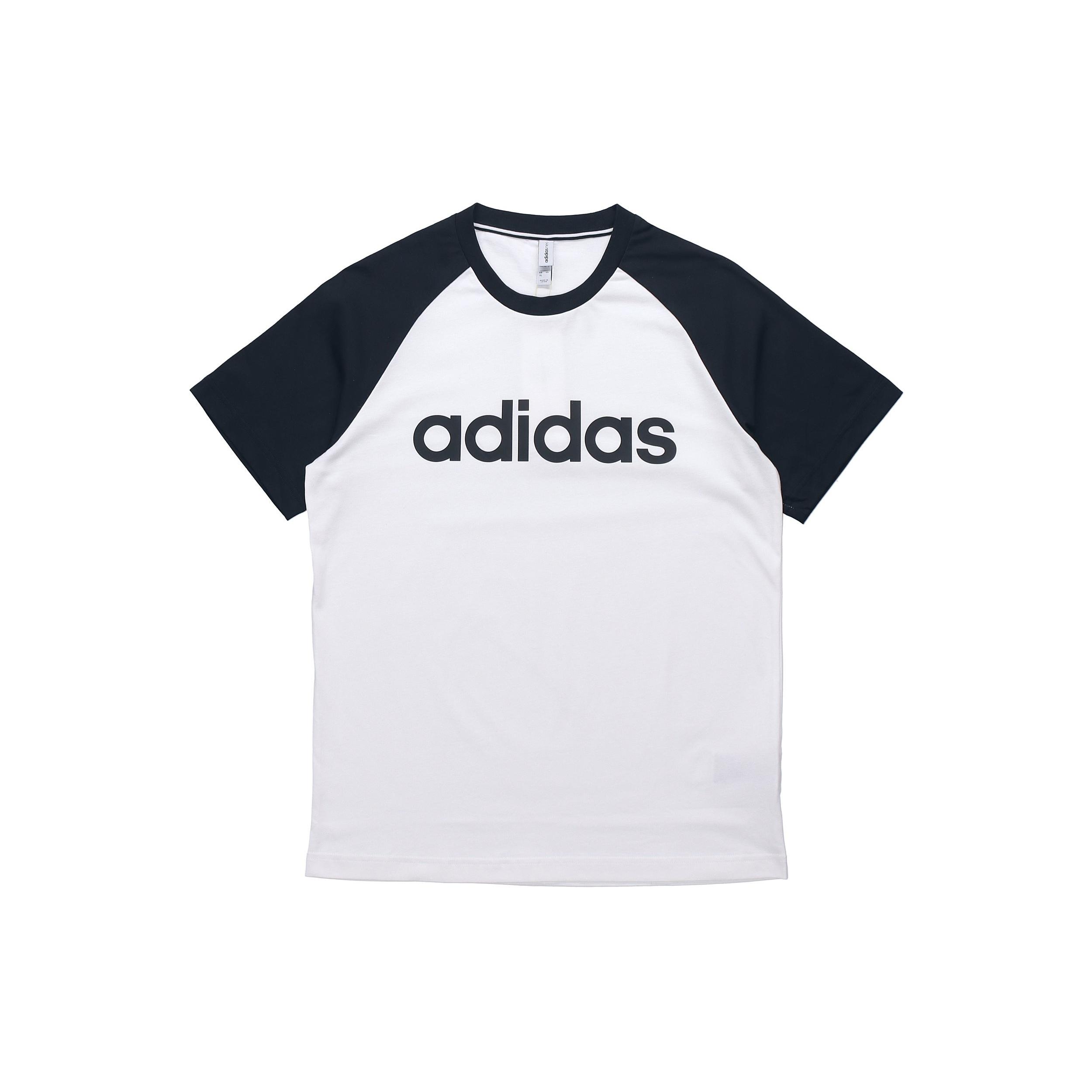 adidas neo M Esntl Rgln T Logo Printing Colorblock Sports Short Sleeve White Men s GJ8945 XXXL