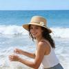 Girls Floral Ribbon Straw Hat Summer Breathable Sun Hat Women Fashion UV Protection Woven Cap
