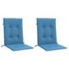 Low Back Cushions 2 Pcs Melange Blue 100x50x4 Cm Fabric