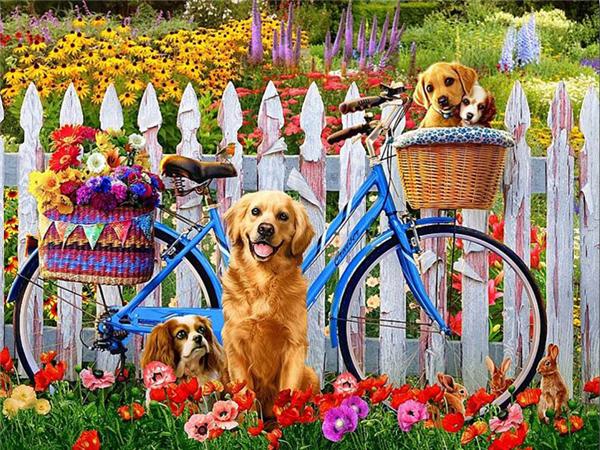 5d Diy Diamond Painting Labrador Dog Room Decor Diamond Embroidery Animal Natural Scenery Mosaic Crystal Picture