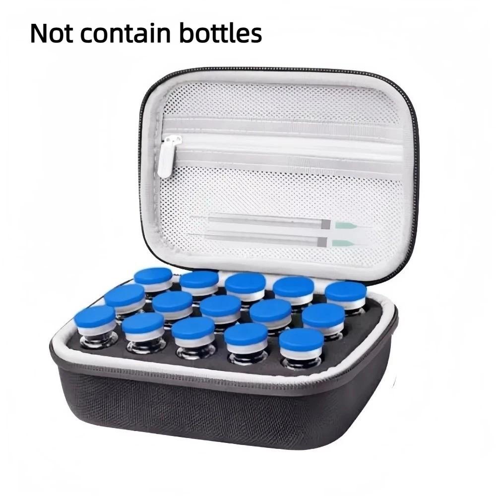 

Portable 15/30 Slots Insulin Storage Box EVA Storage Container Protection Box Black Travel Handbag Suitable for 10ml Capacity