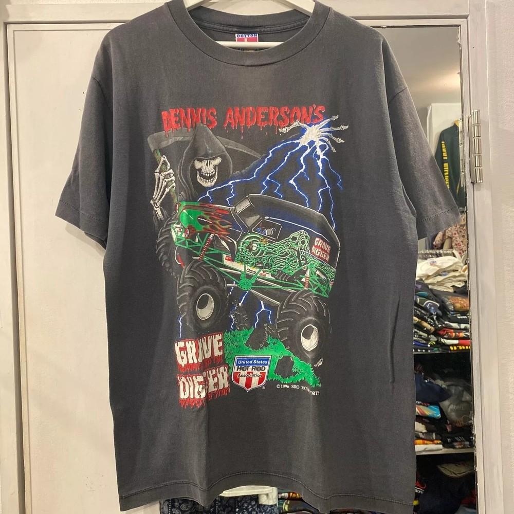 90s Grave Digger Black Retro Style Reprint Digital T shirt Men Women Unisex T-Shirt XL
