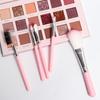 5-teiliges Make-up-Pinsel-Set: Rosa Lidschatten-, Rouge-, Lippen- und Augenbrauenpinsel mit Mehrzweck-Augenbrauenkamm