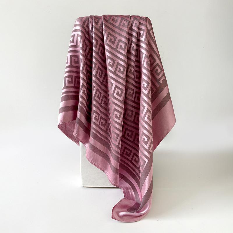 Imitation Silk Scarf for Women  Solid Color Printed Scarf  Scalp  Shawl Scarf