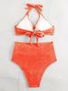 Plus Size Women's Tummy Control Maternity Swimsuit - Solid Color Fashion for European & American Styles, Ideal for Vacations & Hot Springs