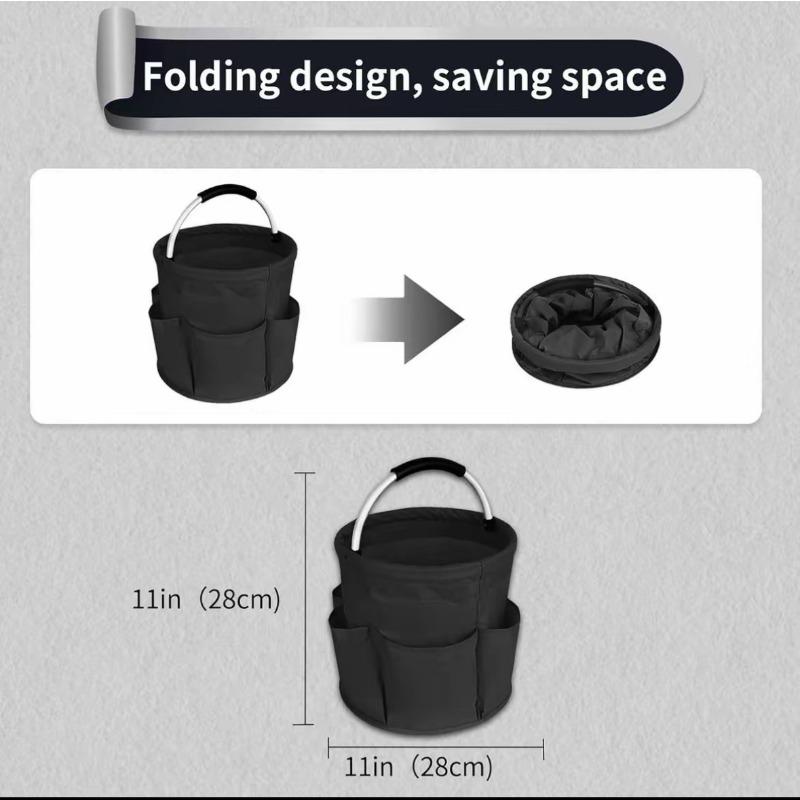 Foldable Gardening Tool Bag Portable Camping Picnic Storage Basket Home Storage Bag with Pockets