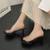 High Heeled Shoes Women Fashion Slippers Elegant Pumps Sexy Summer Pvc Woman Sandals 2025 Designer Dress Luxury Zapatos De Mujer