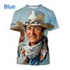 3D Printed John Wayne Graphic T-Shirt Fashion Personality Unisex Hip Hop Street Style Casual Round Neck Short Sleeve T Shirt Top