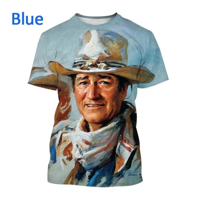 3D Printed John Wayne Graphic T-Shirt Fashion Personality Unisex Hip Hop Street Style Casual Round Neck Short Sleeve T Shirt Top