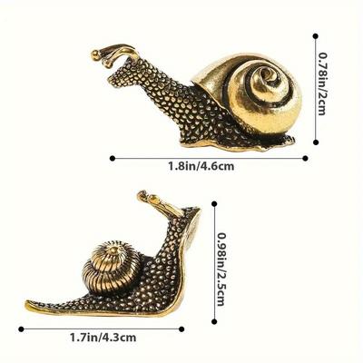 5pcs Brass Snail Figurines Set - Vintage Miniature Sculpture, Artisan Crafted Metal Animal Statuette, Versatile Indoor & Outdoor Decor