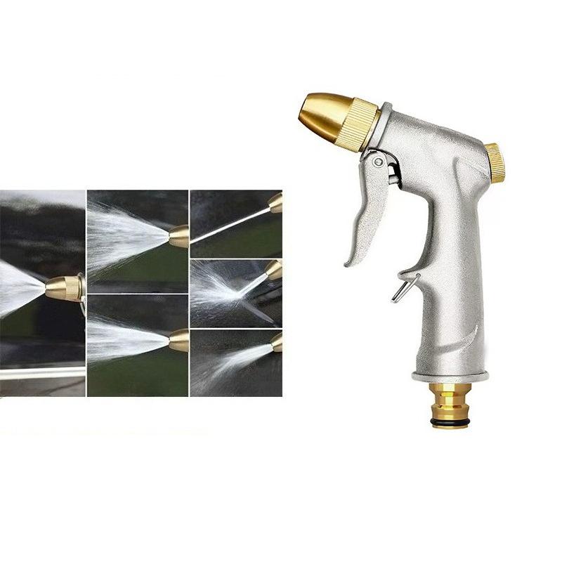 Electroplated Aluminum Alloy Gun Body Copper-plated Gun Head High-pressure Car Wash Water Gun Watering Nozzle