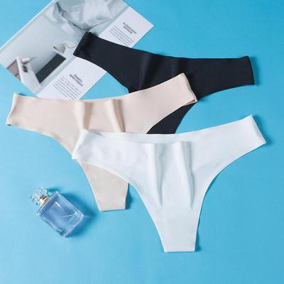Women's Thong Oversized Low-rise Panties Invisible White Briefs Quick-drying Underwear