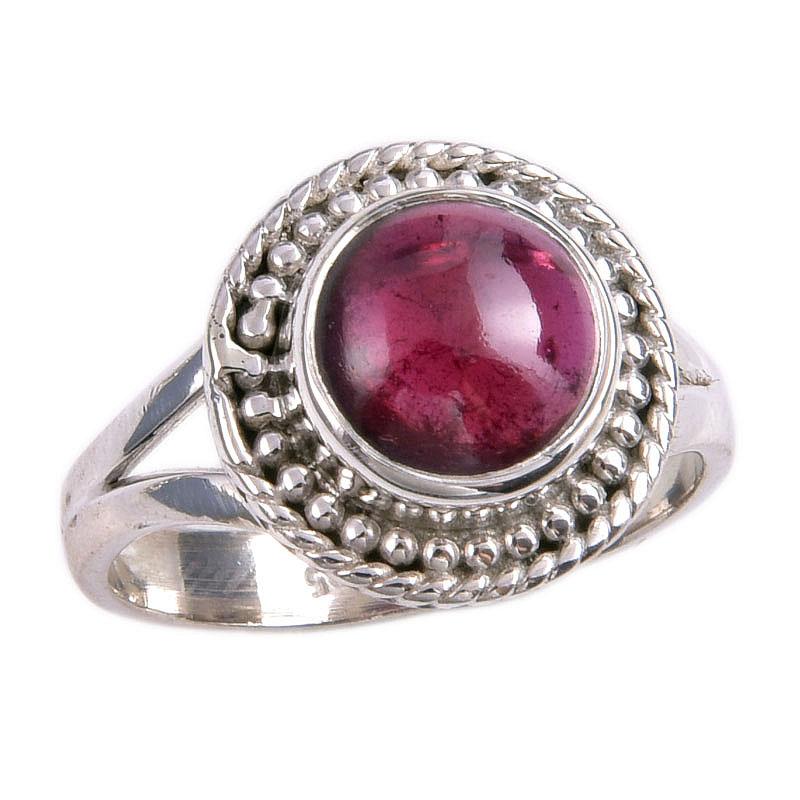 Natural Garnet Gemstone Handmade 925 Solid Sterling Silver Gift Ring S.8 M7c03