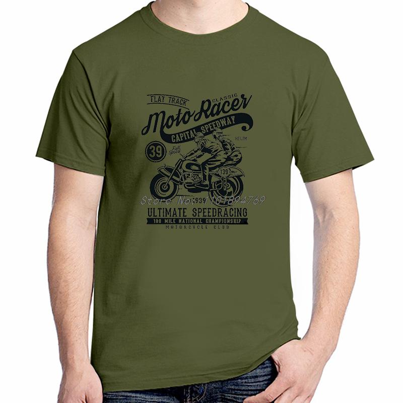 Summer Cotton Tshirt Uomo Moto Racer Vintage Print Graphic T Shirts Unisex Short Sleeve Tshirt High Quality Unisexs Clothes