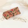 Portable Retro Print Eyeglasses Box Lightweight Buckle Keychain Sunglasses Case Pressure-Resistant Glasses Case Women