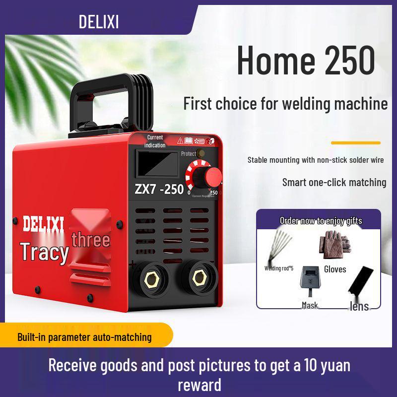 Delixi 250 Mini Electric Welder, 220V Handheld for Home Use