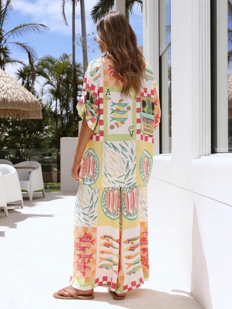 2025 Fashion Linen Short Sleeve Casual Drawstring Set for Vacation