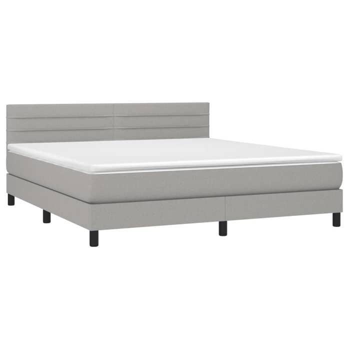Maison Exclusive - Sommier à lattes de lit avec matelas Gris clair 160x200cm Tissu
