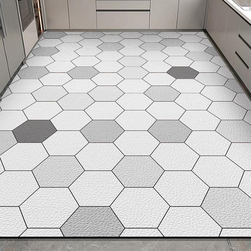 Kitchen Carpet Anti-slip Oil-proof Pvc Leather Floor Mat Wash-free Wipeable Waterproof Rug Dirt-resistant Large Area Foot Mats