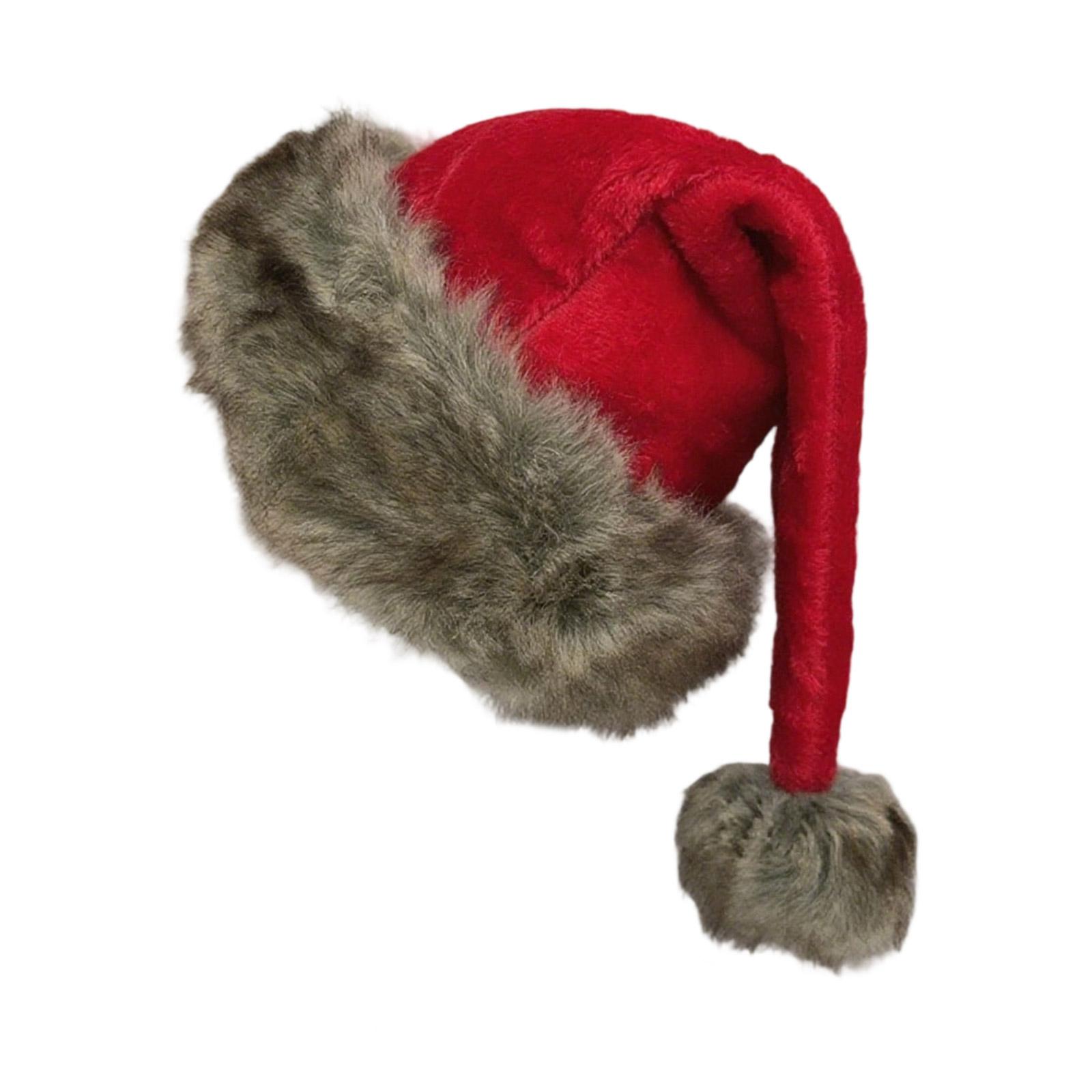

Adult Plush Christmas Cap Red Santa Hats Costume Accessories Headwear For Festival Event Family Gatherings Headpiece 1