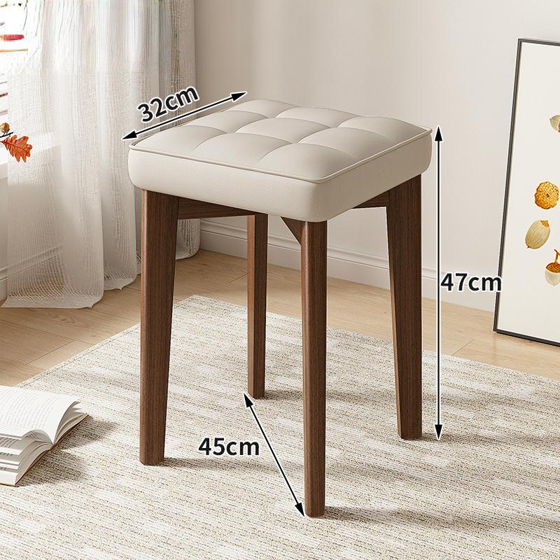 Solid Wood Stool Can Be Stacked Modern Minimalist Household Square Stool Dining Table Chair Small Bench Net Red Round Stool