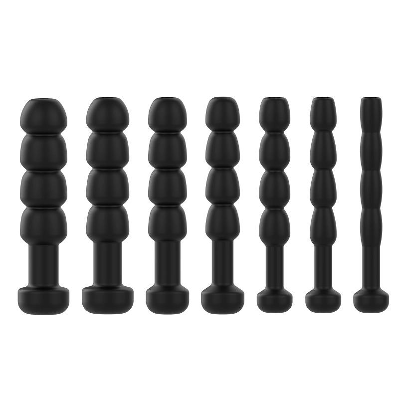 7-Size Hollow Silicone Urethral Catheter Kit – Penis Dilator Plug with Stimulator for Sounding & Male Masturbation