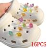 14/16PCS Luminous 3D DIY Detachable Buckle Shoes Accessories Duck Shoe Charms Set Cute Christma Ducks Advanced Shoe Decorations
