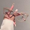 Fashion Casual Glasses Men'S Retro Cat Eye Optical Frame Trendy Simple And Versatile Anti-Blue Light