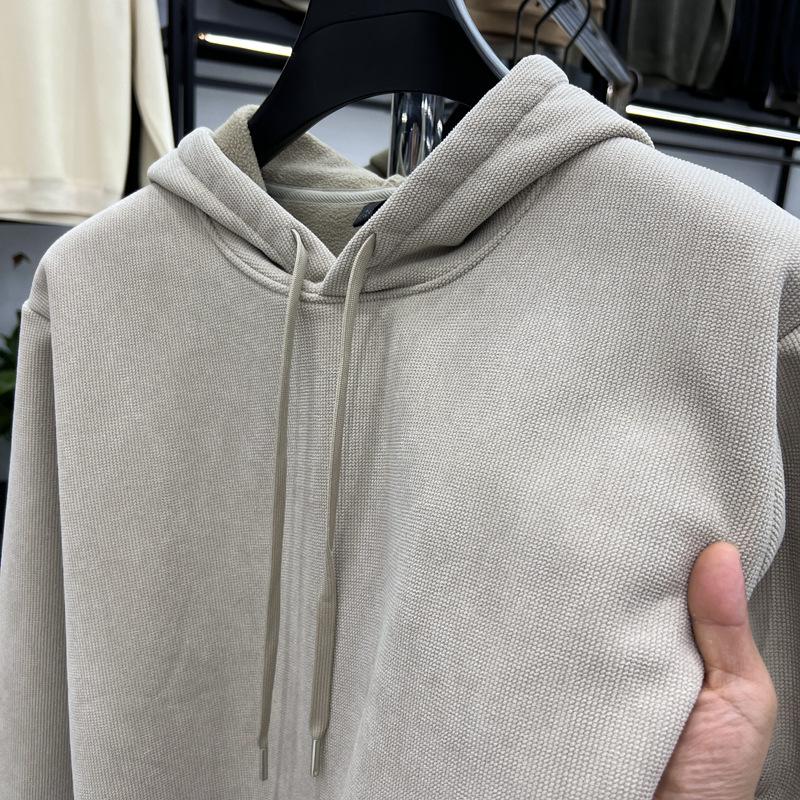 

Men s Heavyweight Fleece-Lined Hoodie: Warm, Versatile, Loose Fit for Autumn/Winter XL (120-140 jin) абрикосовый