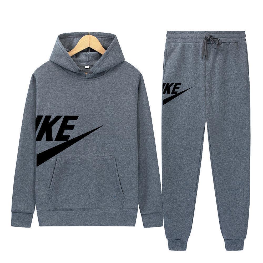 Herren Mode Hoodie Set: Herbst-Winter-Print, Lässiges Fitness-Sweatshirt im europäischen amerikanischen Stil