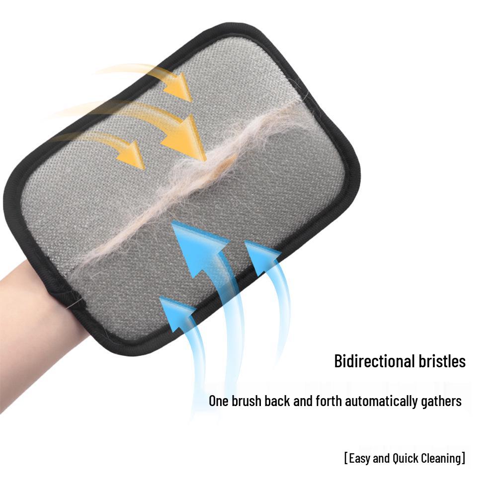 Double-Sided Pet Hair Removal Glove with Thick Bristles for Dogs and Cats