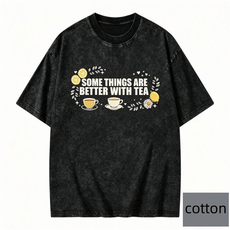 Korean Style Vintage Cotton Washed Tshirt Shortsleeve for Women Men Oversized Tee Versatile Graphic Top Casual Streetwear S